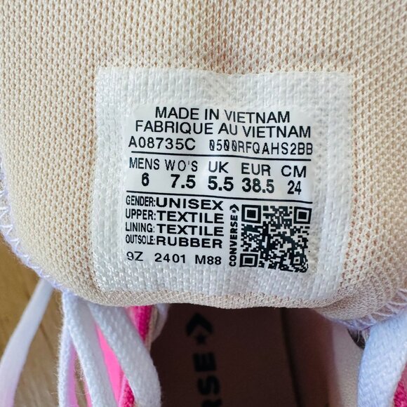 ❤️Converse Run Star Hike Hi Converse 7.5 Womens Shoes Platform Oops Pink A08735C - Picture 12 of 12